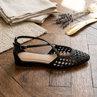 Ballerines Cuir Femme à Lacets