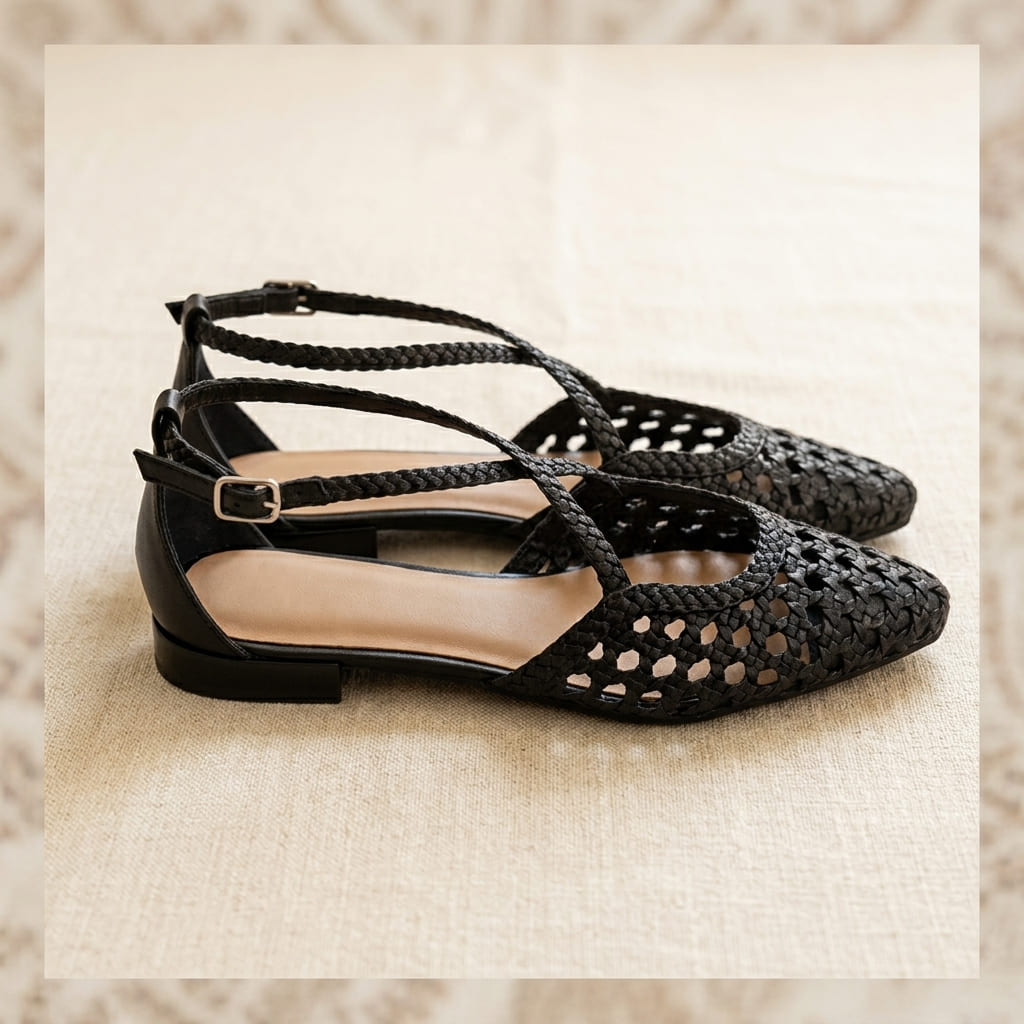 Ballerines Cuir Femme à Lacets
