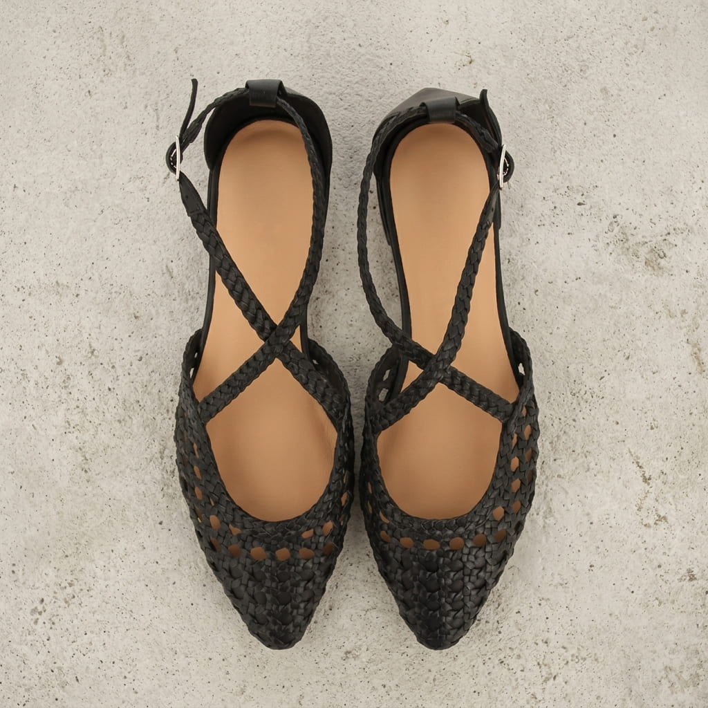 Ballerines Cuir Femme à Lacets