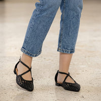 Ballerines Cuir Femme à Lacets