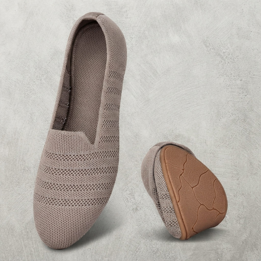 Ballerines Femme en Tricot Slip-on