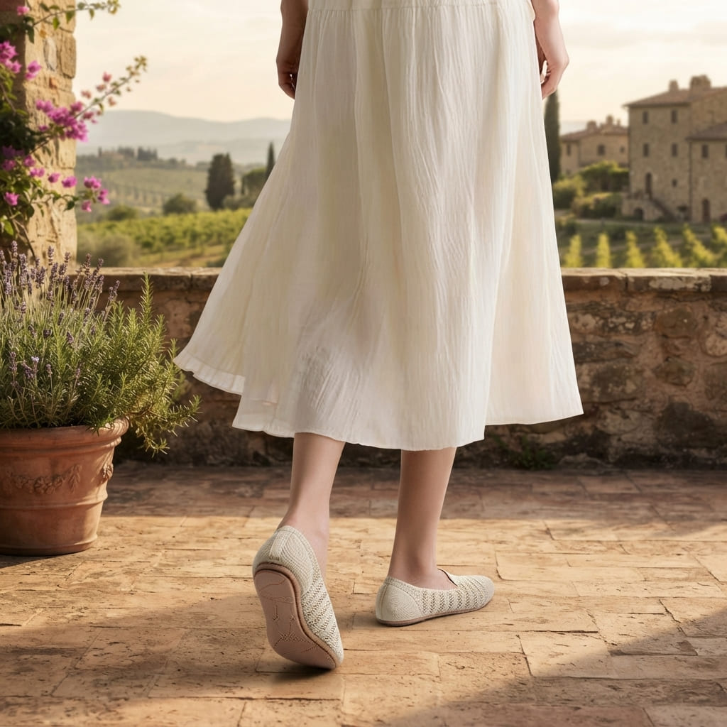 Ballerines Femme en Tricot Slip-on