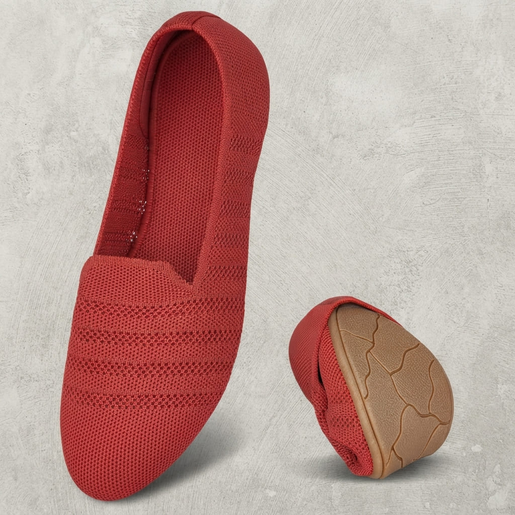 Ballerines Femme en Tricot Slip-on