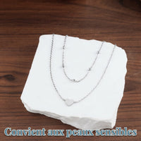 Bracelet de Cheville Argenté Double Couche