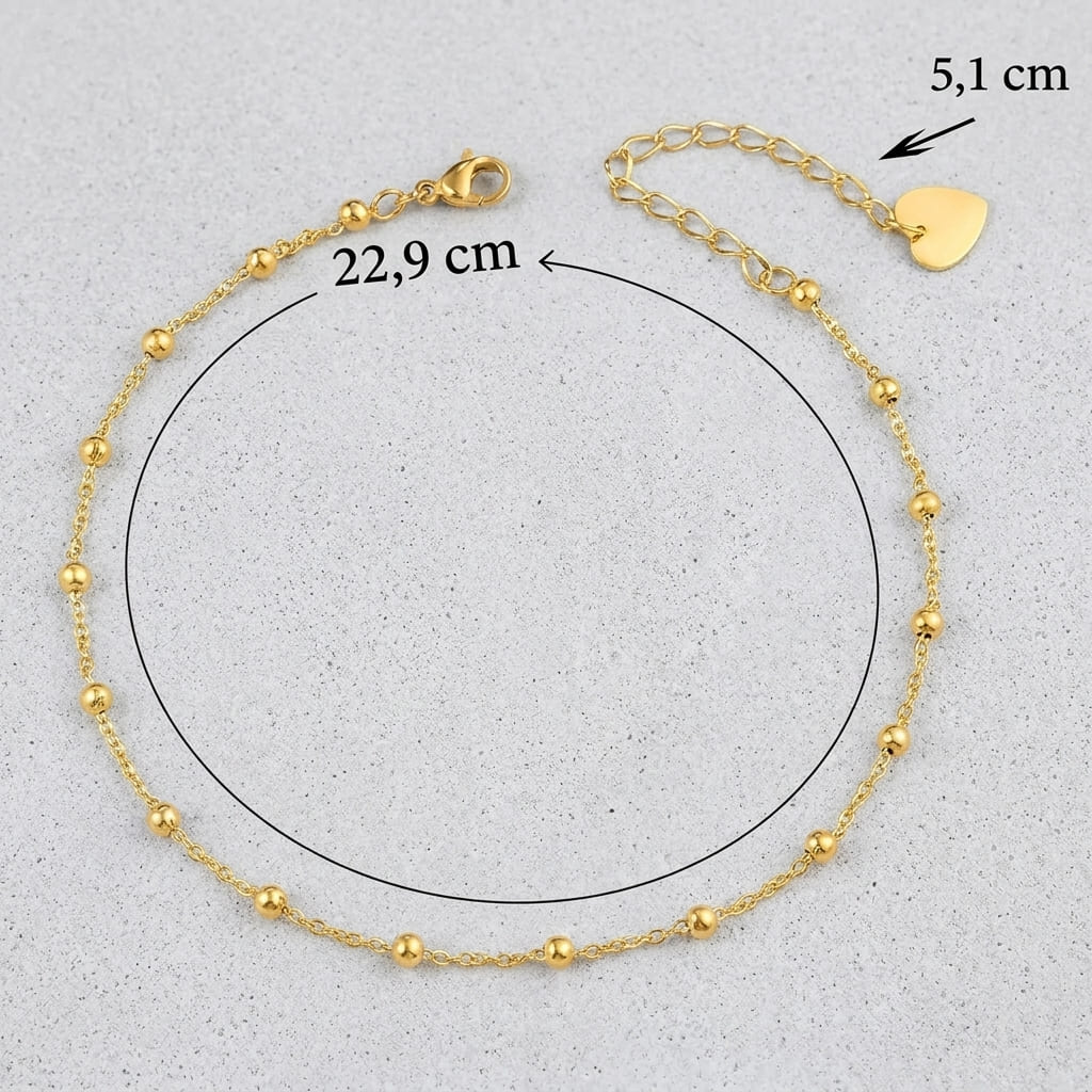 Bracelet de Cheville Femme – Étoiles et Cœur