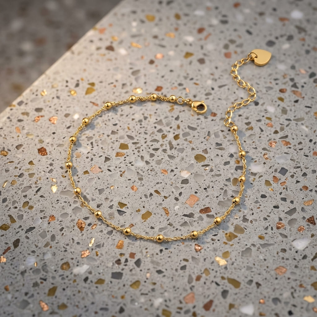 Bracelet de Cheville Femme – Étoiles et Cœur