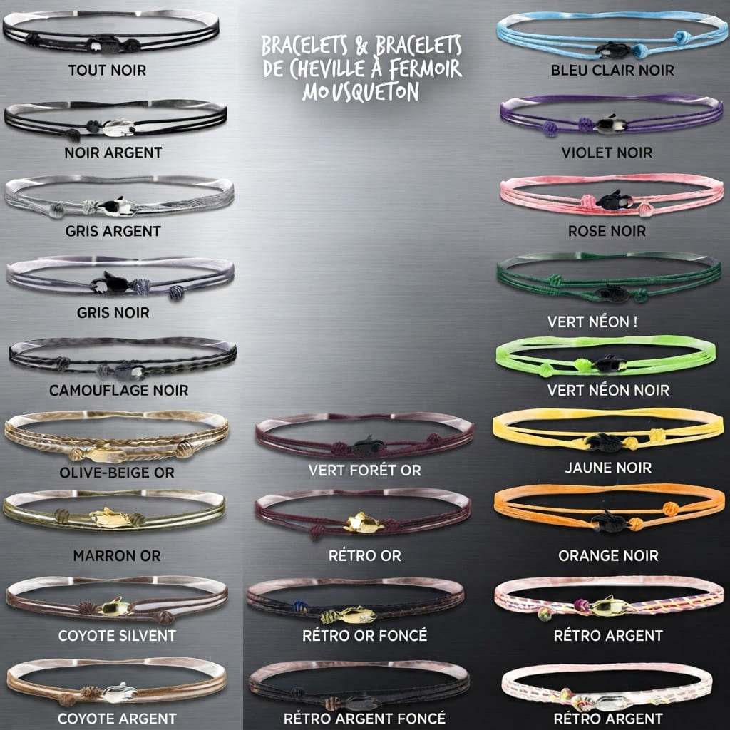 Bracelet de Cheville Fin en Tissu