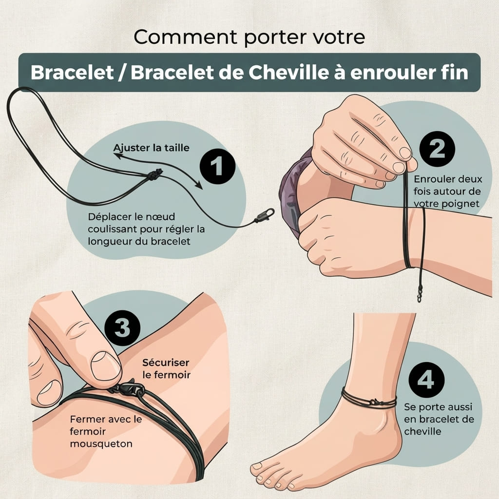 Bracelet de Cheville Fin en Tissu