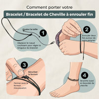 Bracelet de Cheville Fin en Tissu