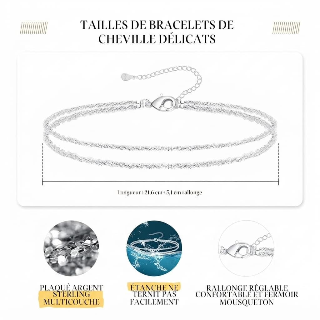 Bracelets de Cheville Femme Imperméables