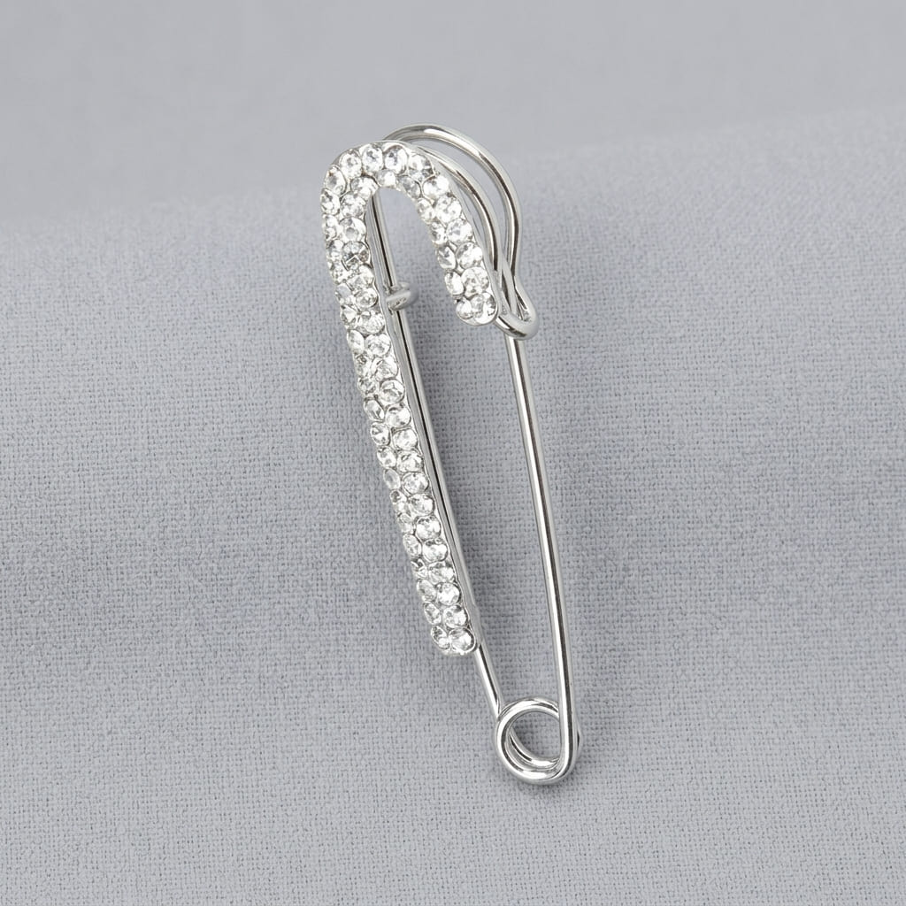Broche Strass Argentée
