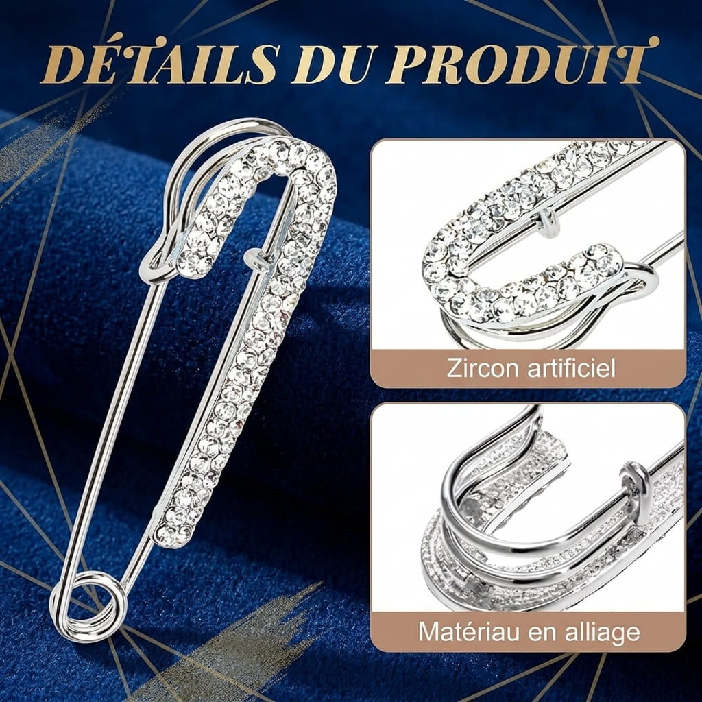 Broche Strass Argentée