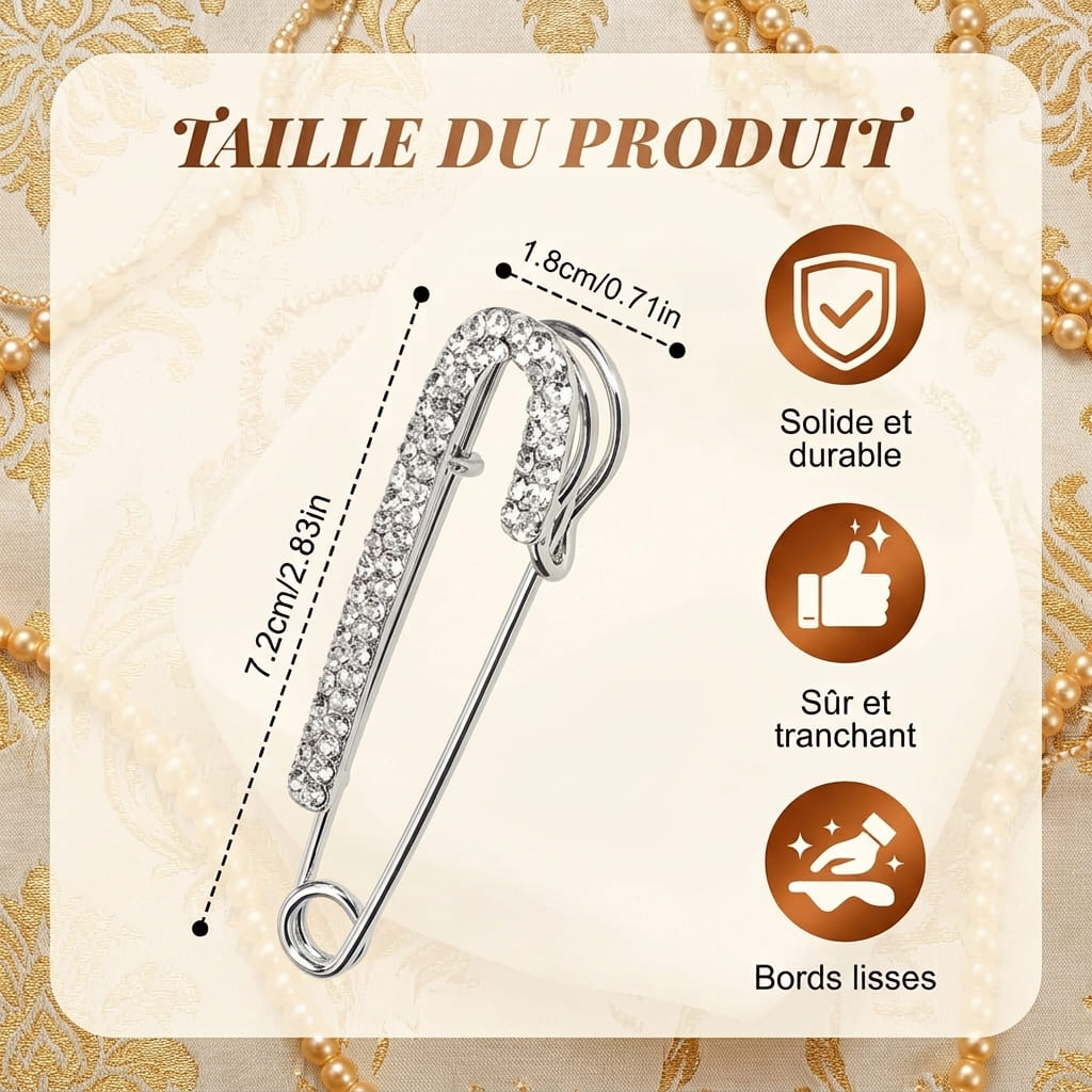 Broche Strass Argentée