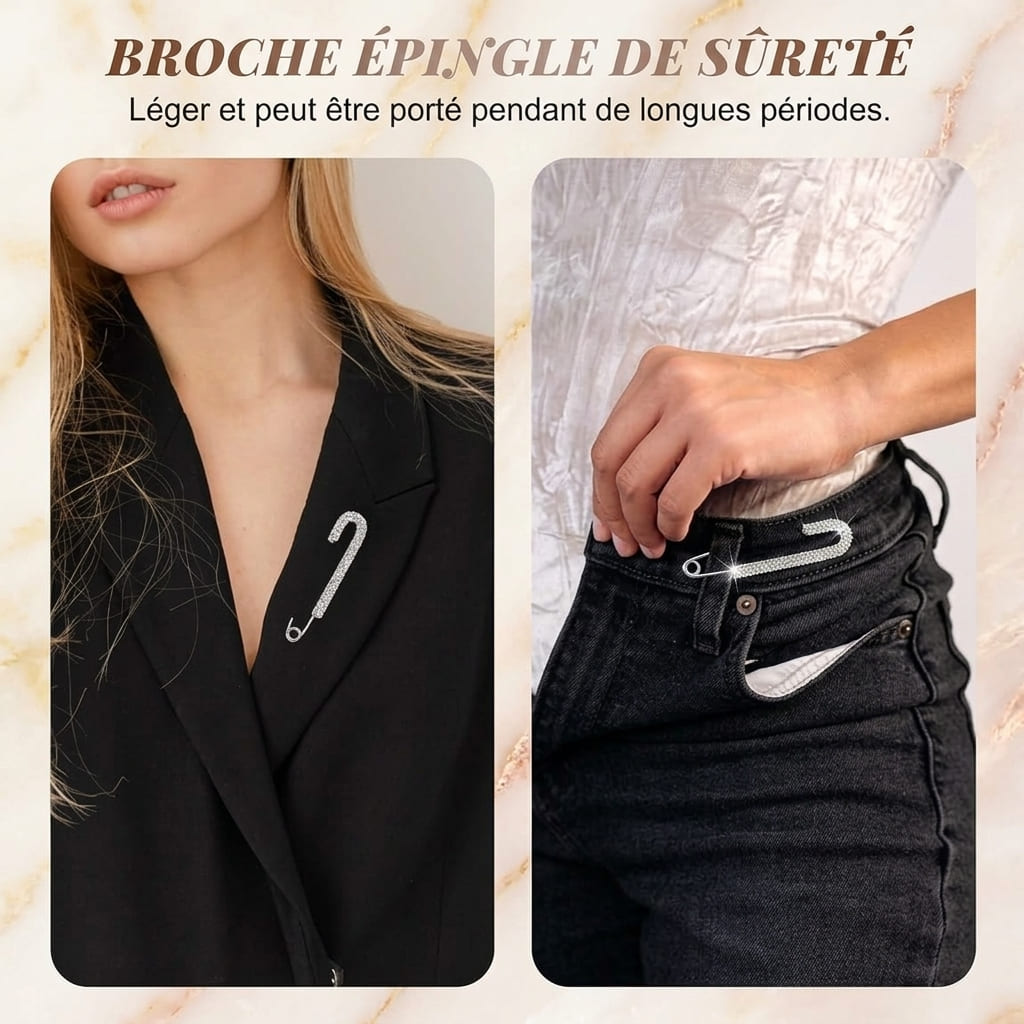 Broche Strass Argentée