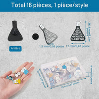 Broches Émaillées Thème Science – Lot de 16