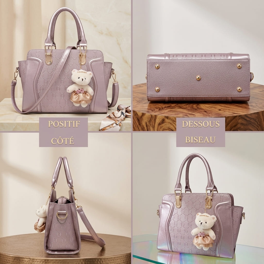 Ensemble Sac à Main Femme Cuir PU – 4 Pièces