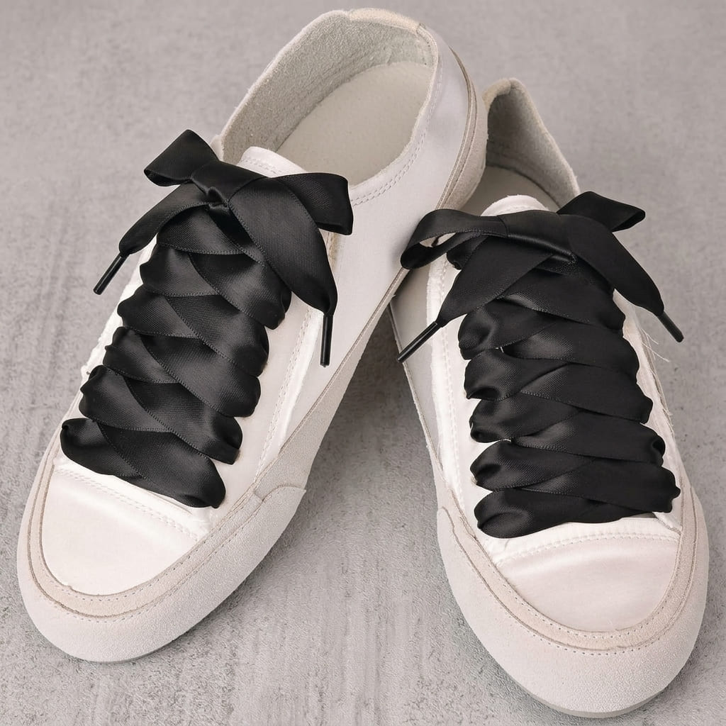 Lacets Satin Plats en Lot de 2 Paires