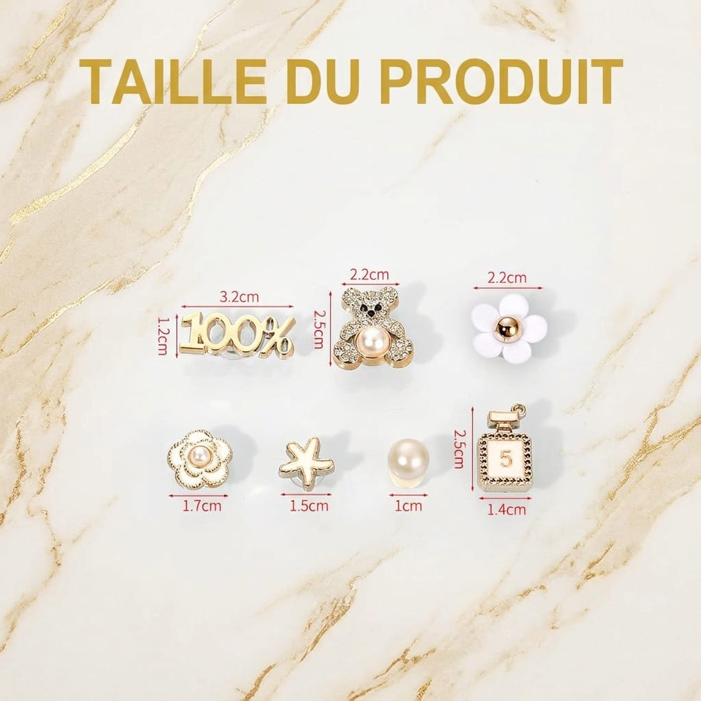 Lot de 16 Charms Chaussures en Strass