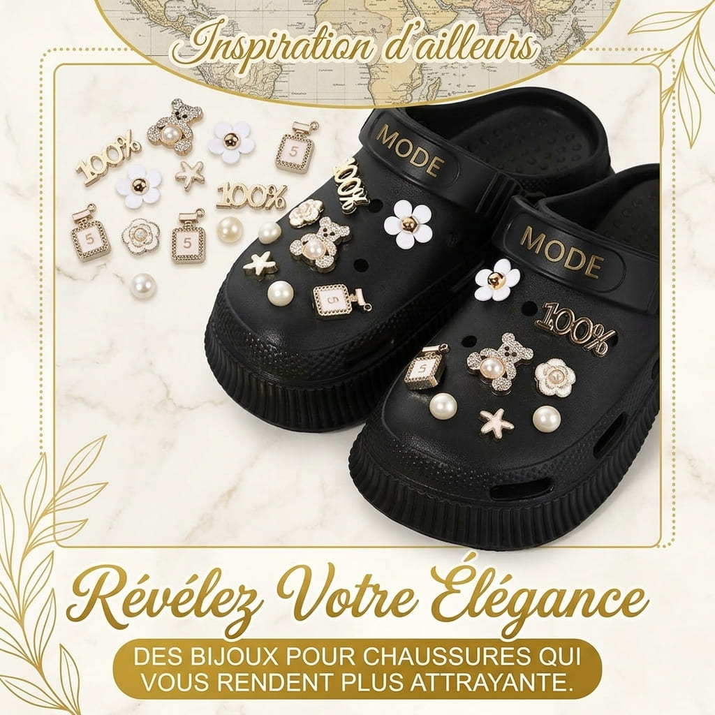 Lot de 16 Charms Chaussures en Strass