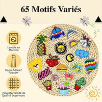Patchs Thermocollants Brodés – Lot de 65