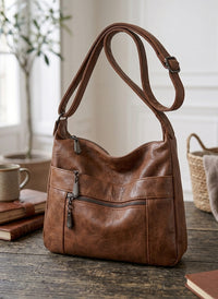 Sac Bandoulière Femme Cuir Souple – Multi-Poches Léger