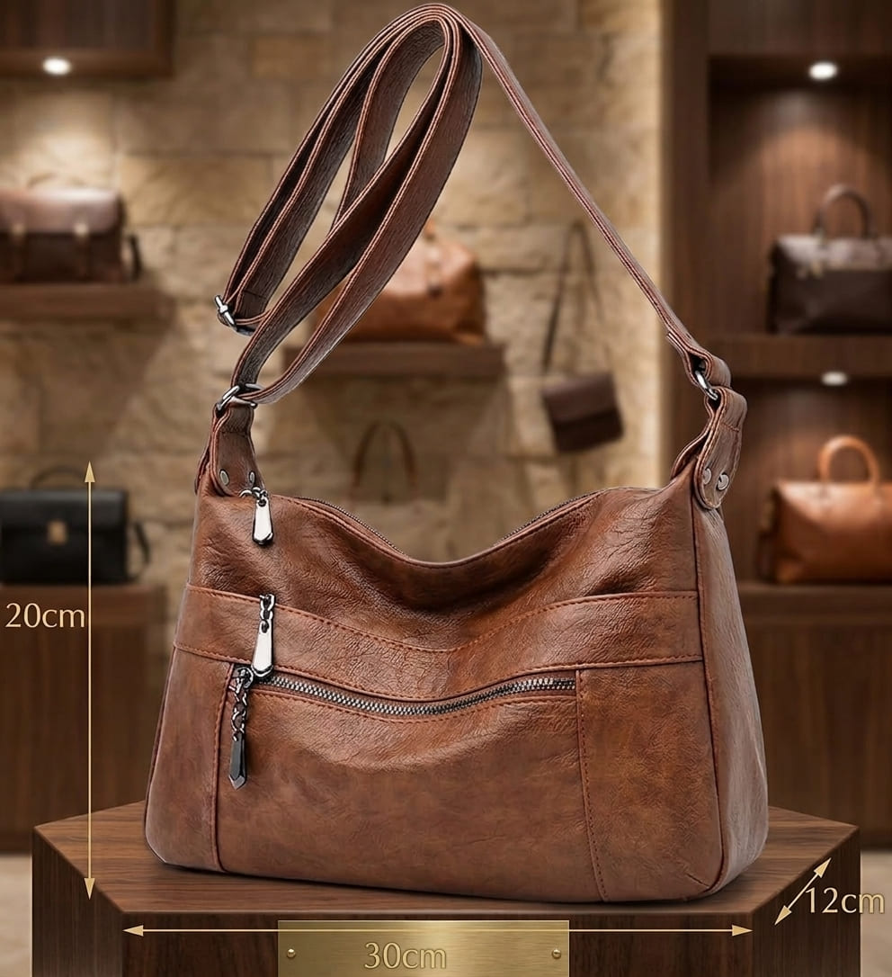 Sac Bandoulière Femme Cuir Souple – Multi-Poches Léger