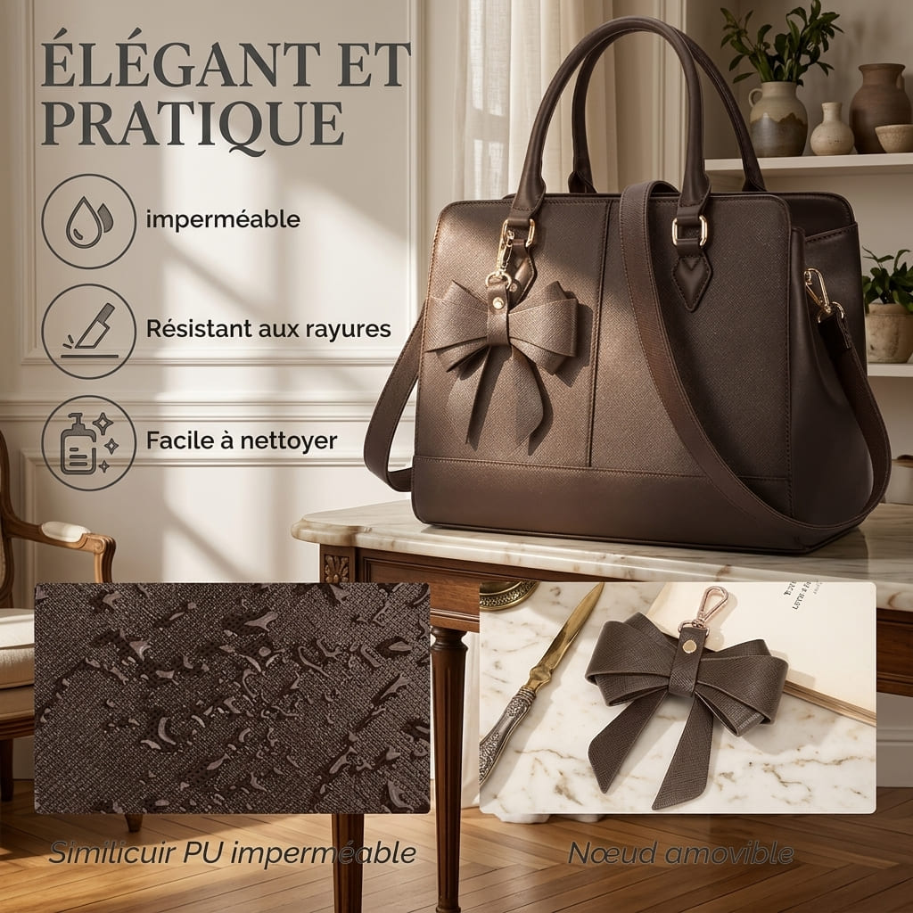 Sac Cabas Femme Cuir PU – Grand Fourre-Tout 13 Pouces