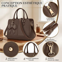 Sac Cabas Femme Cuir PU – Grand Fourre-Tout 13 Pouces