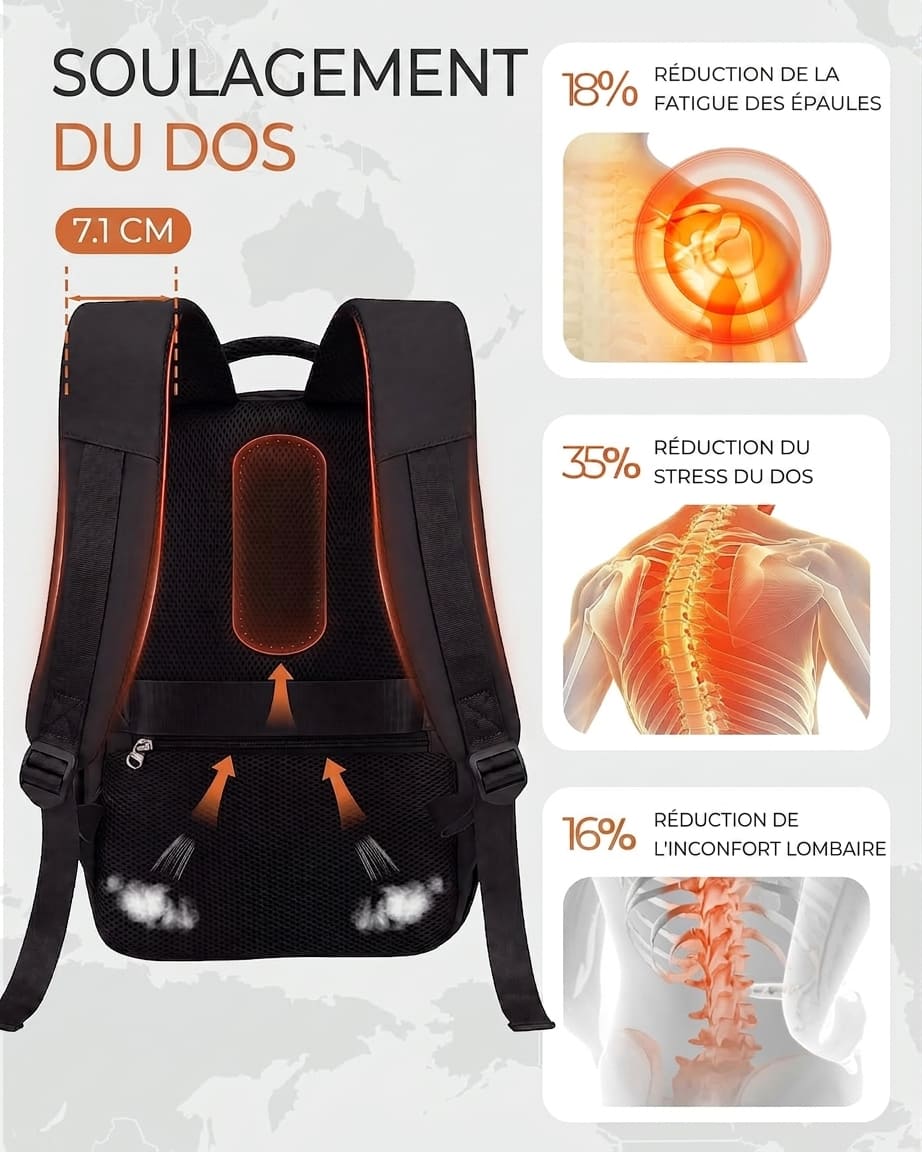 Sac à Dos Cabine 24L – Bagage Avion 40x30x20 Antivol
