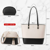 Sac à Main Femme Cuir PU – Ensemble 3 en 1, Sac Bandoulière et Fourre-tout