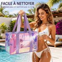 Sac de Plage Transparent Irisé Violet