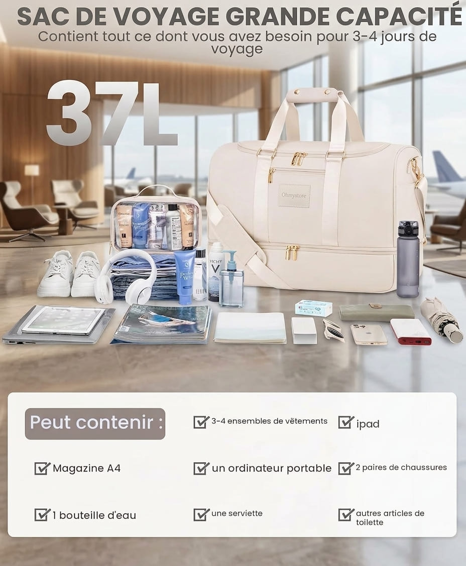 Sac de Voyage Femme 37L
