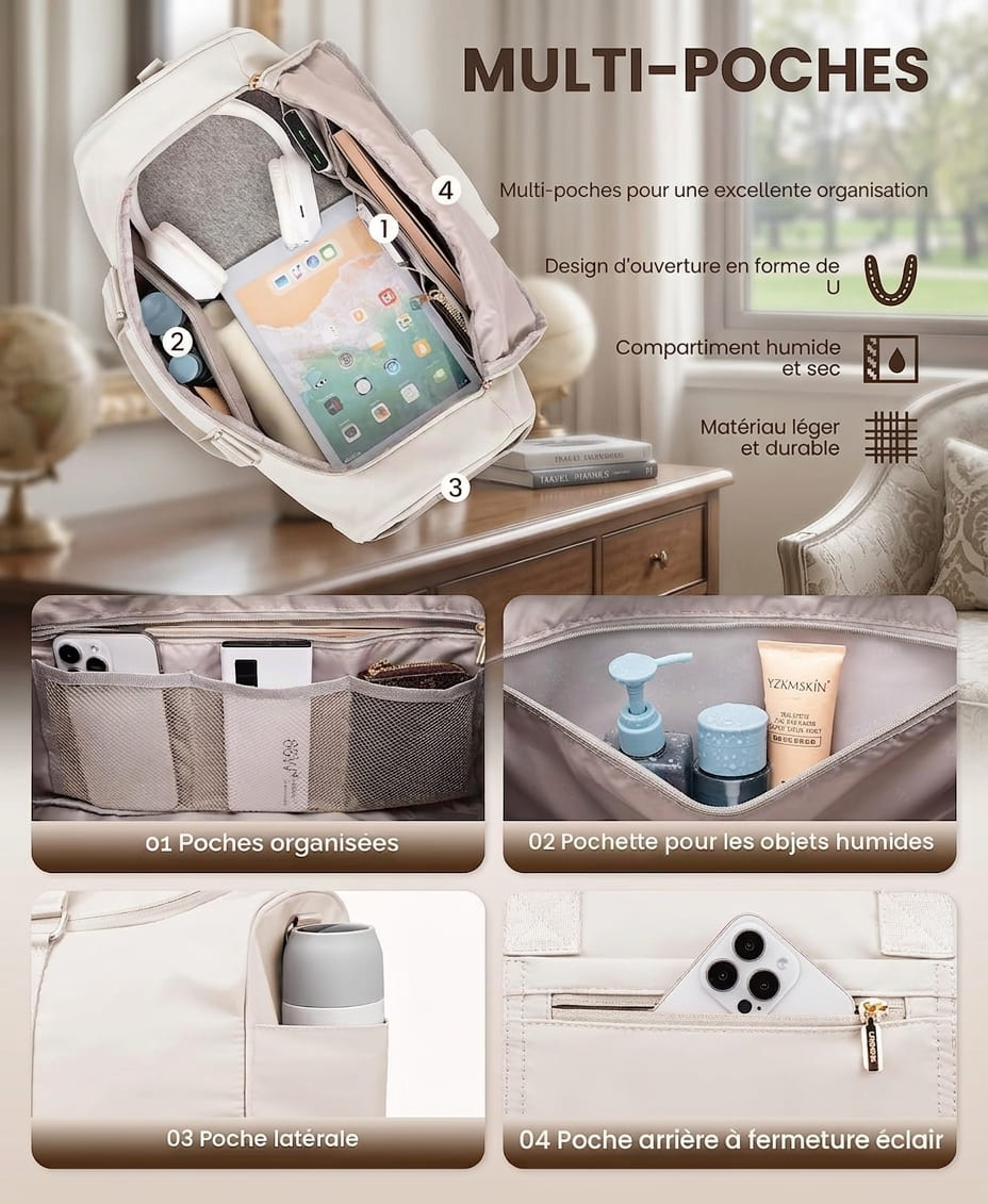 Sac de Voyage Femme 37L